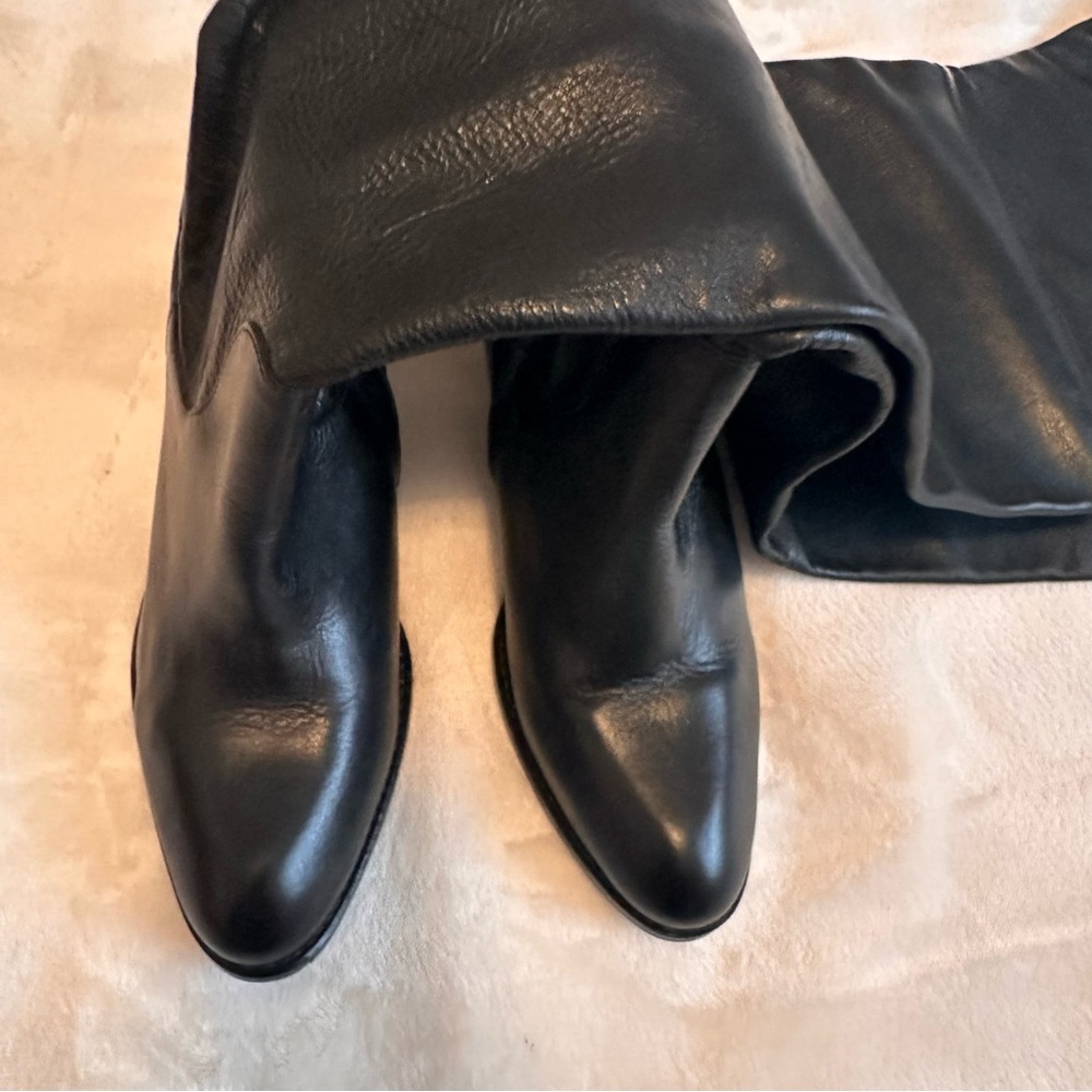 Genuine leather Over the knee western style boots - Picture 7 of 15